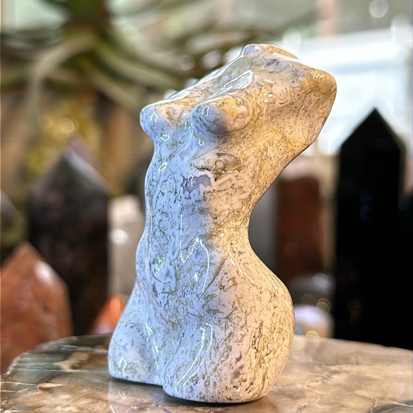 Ocean Jasper Crystal Female Body Carving With Druzy! - Picture 5 of 10